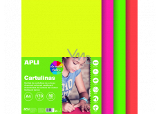 Apli Color papers A4 mix of colors Fluo 170 g 50 sheets