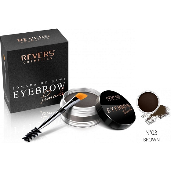 Revers Eye Brow Pomade eyebrow lipstick with argan oil 03 Brown 3 g