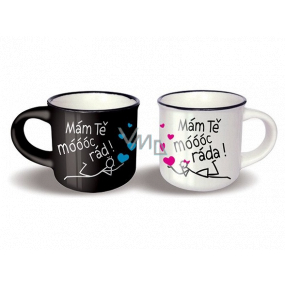 Nekupto Pair of Mini Mugs I Like You Very Much and I Love You Very Much 2 x 100 ml