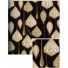 Nekupto Christmas gift wrapping paper 70 x 1000 cm Black with gold and white flasks