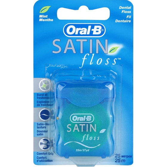 Oral-B Satin Mint Menthol flavoured silk dental floss 25 m 1 piece