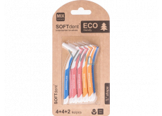 Soft Dent Eco interdental toothbrush curved mix of sizes 10 pieces