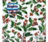 Regina Paper napkins 1 ply 33 x 33 cm 20 pieces Christmas white holly