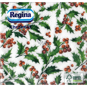 Regina Paper napkins 1 ply 33 x 33 cm 20 pieces Christmas white holly