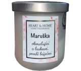 Heart & Home Fresh linen soy scented candle with the name Marushka 110 g