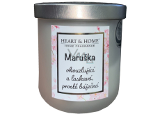 Heart & Home Fresh linen soy scented candle with the name Marushka 110 g