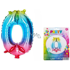 Wiky Inflatable rainbow balloon number 0, 40 cm