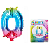 Wiky Inflatable rainbow balloon number 0, 40 cm
