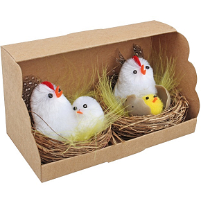 Chicken with chick in the nest 5,5 cm