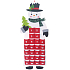 Advent calendar Snowman for hanging red 38,5 x 94 cm