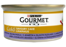 Gourmet Gold Savoury Cake coarse pate lamb and green beans canned for adult cats 85 g