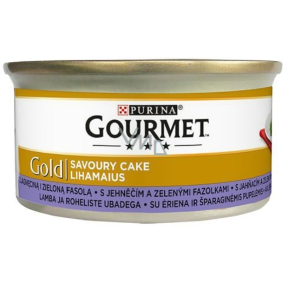 Gourmet Gold Savoury Cake coarse pate lamb and green beans canned for adult cats 85 g