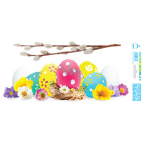 Arch Easter sticker, adhesive-free window film with eggs and cats 35 x 16 cm