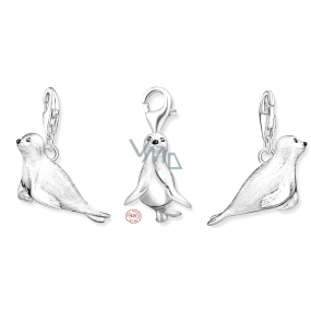 Charm Sterling silver 925 Sea lion, lobster clasp animal bracelet pendant