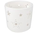 Porcelain Star Candle Holder White 10 cm
