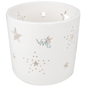 Porcelain Star Candle Holder White 10 cm
