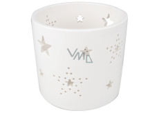 Porcelain Star Candle Holder White 10 cm