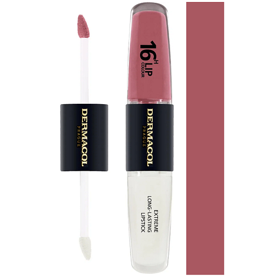 Dermacol 16H Lip Colour 2-in-1 Long-lasting Lipstick and Gloss 33 2 x 4 ml