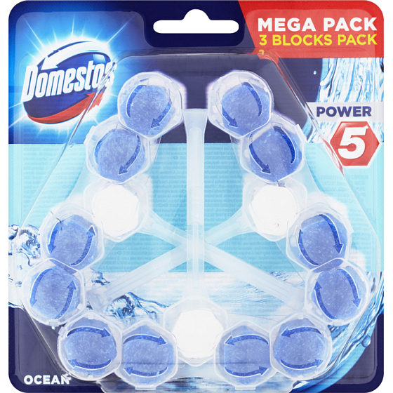 Domestos WC Block Power 5 Ocean, 3× 55 g