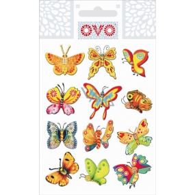 Ovo Decals Glitter Butterflies various kinds of 12 motives 1 miniature sheet