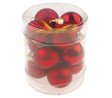 Flask mini red mix of surfaces for hanging 2.5 cm in a cylinder of 12 pieces