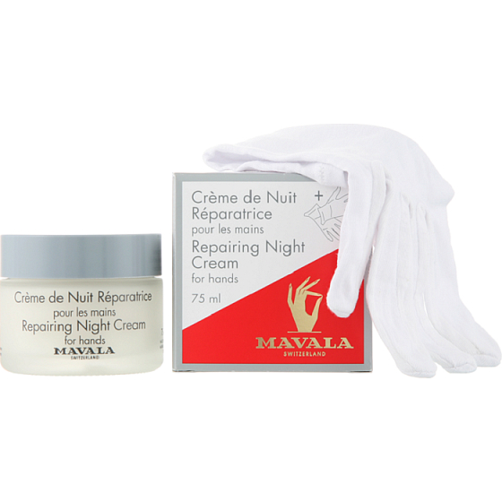 Mavala Repairing Night Regenerating Night Hand Cream 75 ml + cotton gloves 1 pair