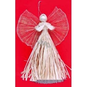 Angel from palm rustles and wings with gold fibers 33 cm