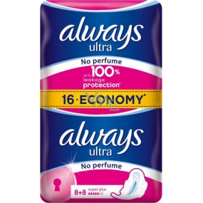 Always Ultra Super Plus No Perfume non-perfumed sanitary napkins with wings 16 pieces