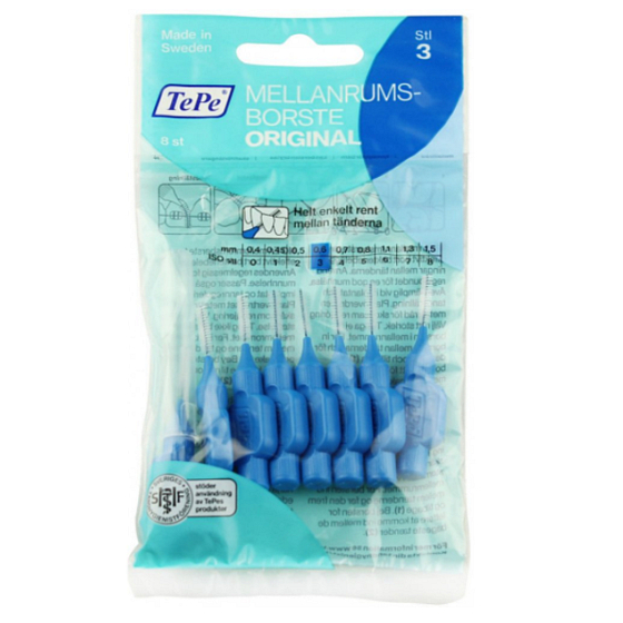 TePe Original Interdental Brushes Normal 0.6 mm Blue 8 Pieces