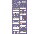Arch Christmas Labels Stickers Snowmen dark blue arch of 12 labels