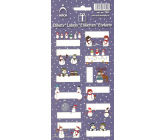 Arch Christmas Labels Stickers Snowmen dark blue arch of 12 labels