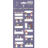 Arch Christmas Labels Stickers Snowmen dark blue arch of 12 labels
