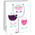 Ditipo Gift paper bag 11.4 x 6.4 x 14.6 cm white light green 3 flowers