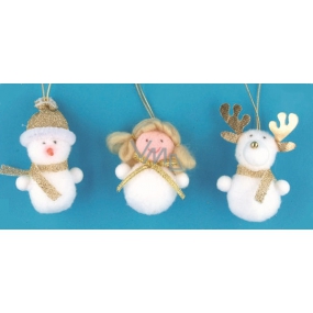 Figures plush gold decor for hanging 6 cm 3 pieces in a box