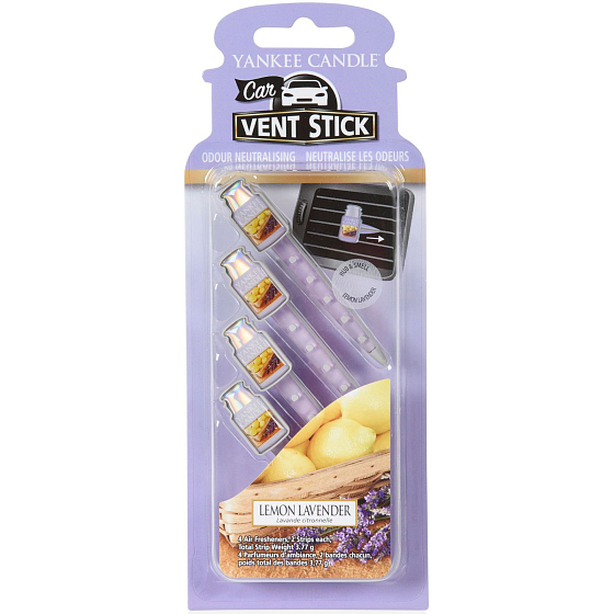 Yankee Candle Lemon Lavender - Lemon and lavender car pegs 29 gx 4 pieces