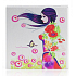 Diva & Nice Double classic mirror and magnifying square painted Girl 6.8 x 6.8 cm