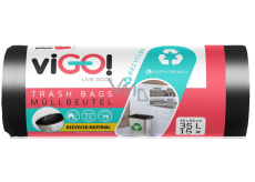 viGo! Waste bags black, 22 µ, 35 litres 48 x 58 cm 15 pieces