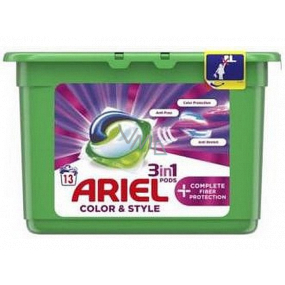 Ariel 3in1 Color & Style Complete Fiber Protection gel capsules for washing colored laundry 13 pieces 353.6 g