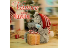 Me to You Envelope Greeting Card 3D Christmas Card, Christmas Bear with Gift 15.5 x 15.5 cm