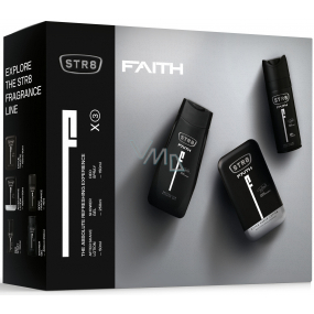 Str8 Faith aftershave for men 50 ml + deodorant spray 150 ml + shower gel 250 ml, cosmetic set