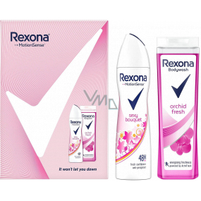Rexona Orchid Fresh shower gel 250 ml + Sexy Bouquet antiperspirant deodorant spray 150 ml, cosmetic set