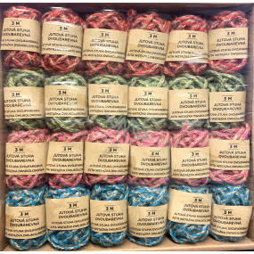 Albi Jute ribbon two-colour Red, green, pink and blue 24 x 3 m box