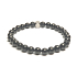 Coal crystal bracelet elastic natural stone, ball 6 mm / 16 - 17 cm