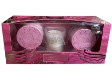 Heart & Home Touch of an angel soy mini candle 45 g + sparkling bath tablets 2 x 130 g, gift set for women