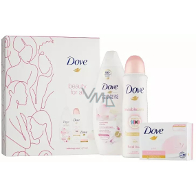 Dove Nourishing Secrets Brightening Ritual Lotus flower and rice water shower gel 250 ml + Invisible Care Floral Touch antiperspirant deodorant spray 150 ml + Pink cream toilet soap 100 g, cosmetic set for women