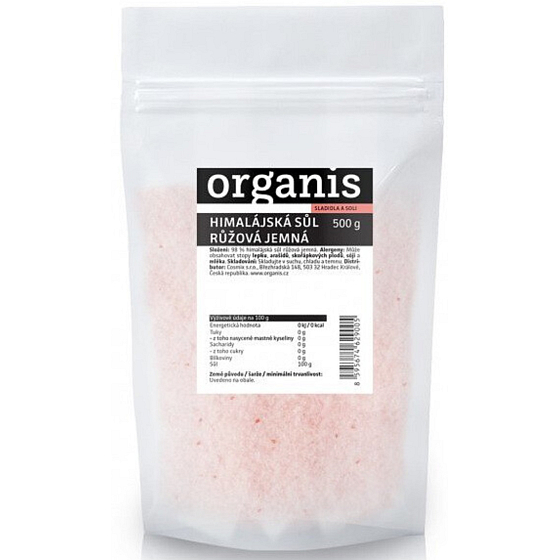 Organis Himalayan salt pink fine 500 g