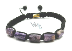 Charoite / Charoite bracelet natural stone, hand knitted, adjustable size, magic and spells, miracle from Yakutia