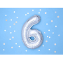 Ditipo Inflatable foil balloon number 6 silver 35 cm 1 piece
