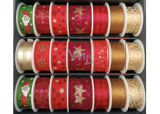 Nekupto Fabric Christmas ribbon Golden threads 25 mm x 2,5 m