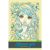 Ditipo Relaxation colouring book Dream girl A4 green 10 pages